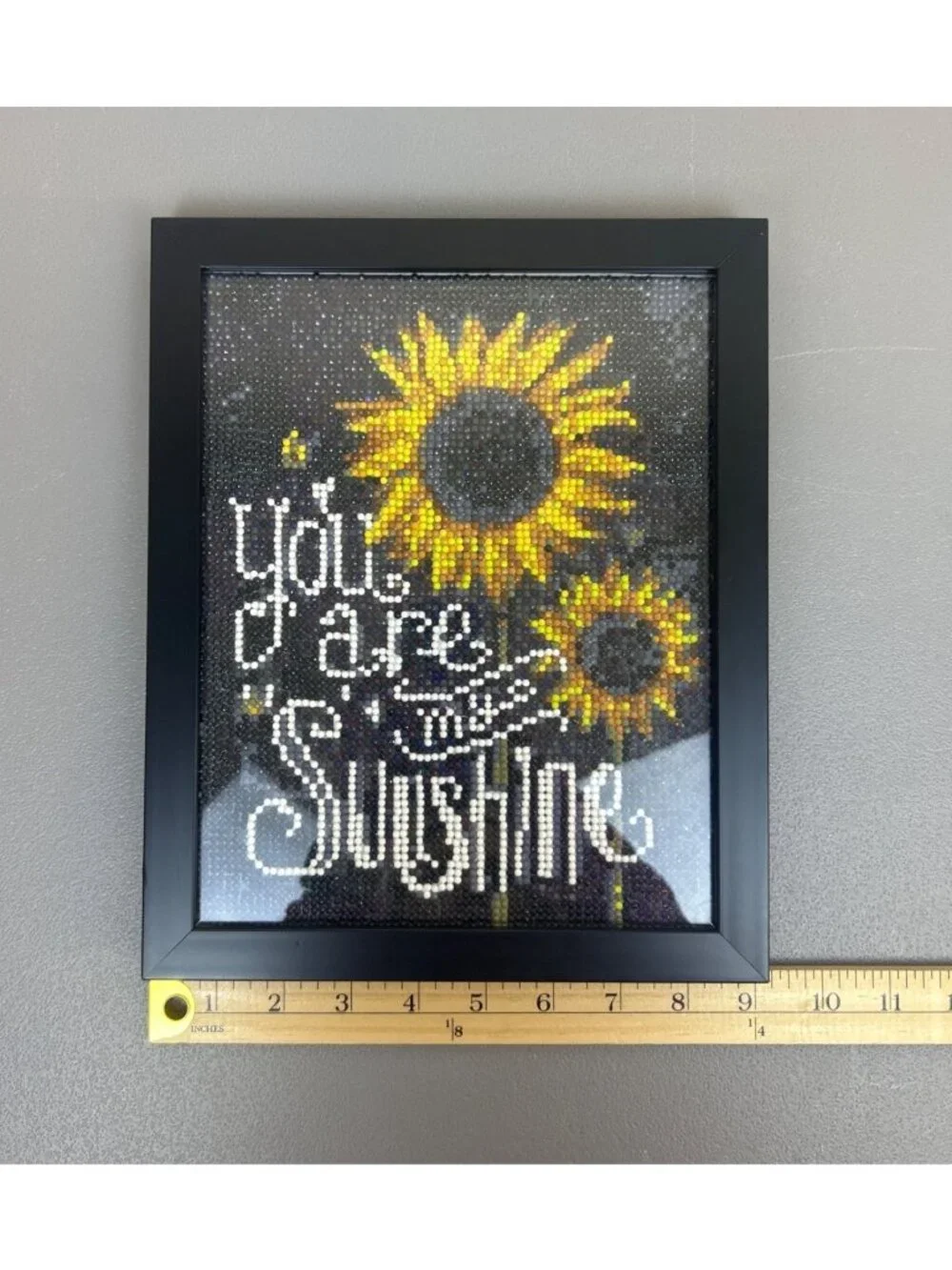 You Are My Sunshine Sunflower Diamond Painting Framed Wall Art Handmade Rustic